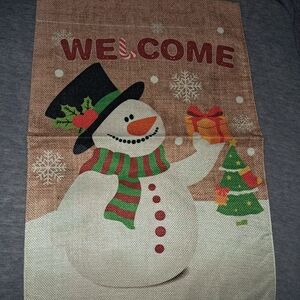 Festive Snowman Welcome Flag